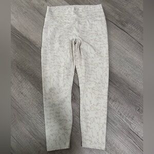 Fabletics Cream and Tan PowerHold Leggings